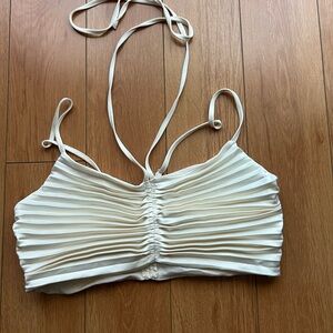 Forever 21 Cream Pleated Top